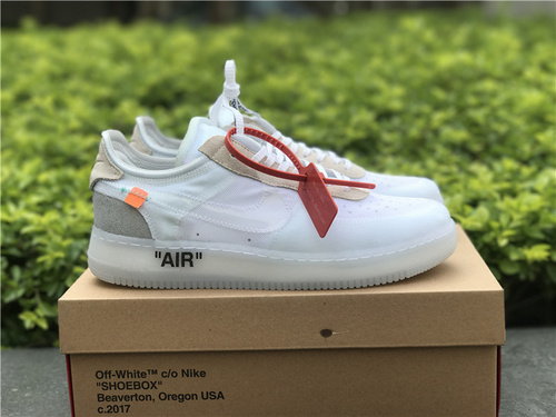 OFF-WHITE X NIKE Air Force Pure Bai Gang_ Company-Level_ Original Label 36--46-78be151c